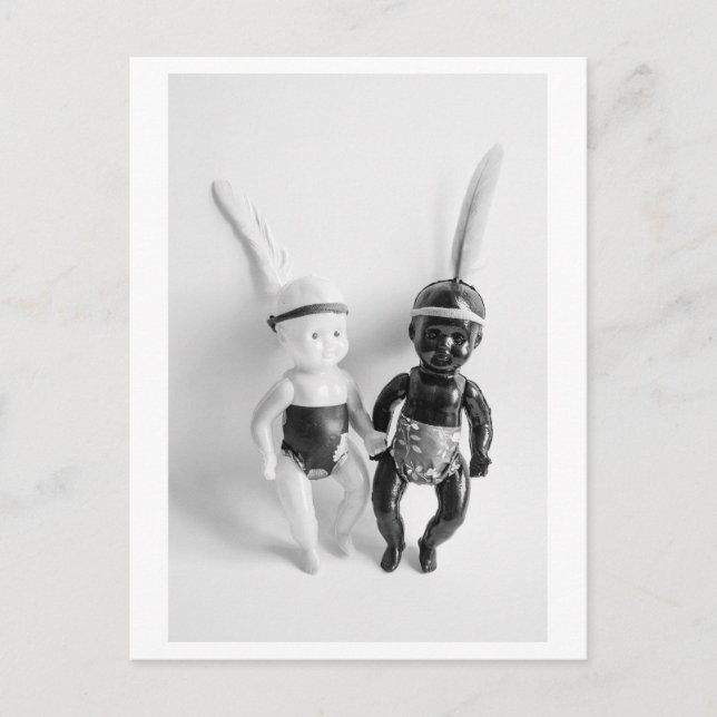 Postal Indios muñecas en blanco y negro (Anverso)