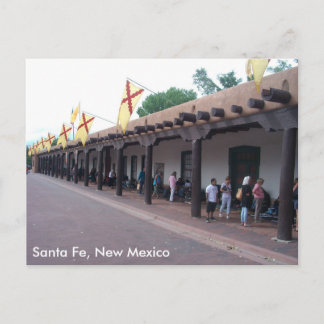 Postal Indios vendiendo joyas en la Plaza, Santa Fe, NM