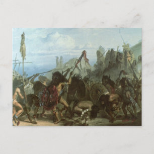 Postal Indios vintage, danza Bison de Karl Bodmer