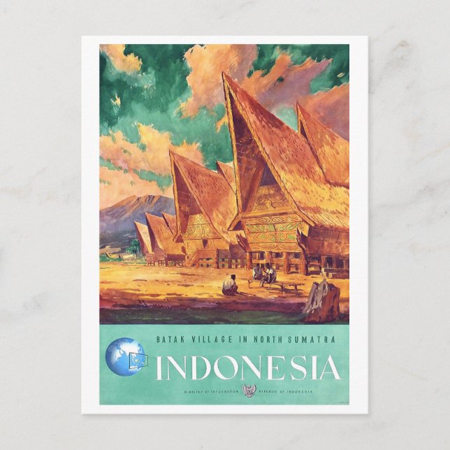 Postal Indonesia, aldea Batak en el norte de Sumatra (Anverso)