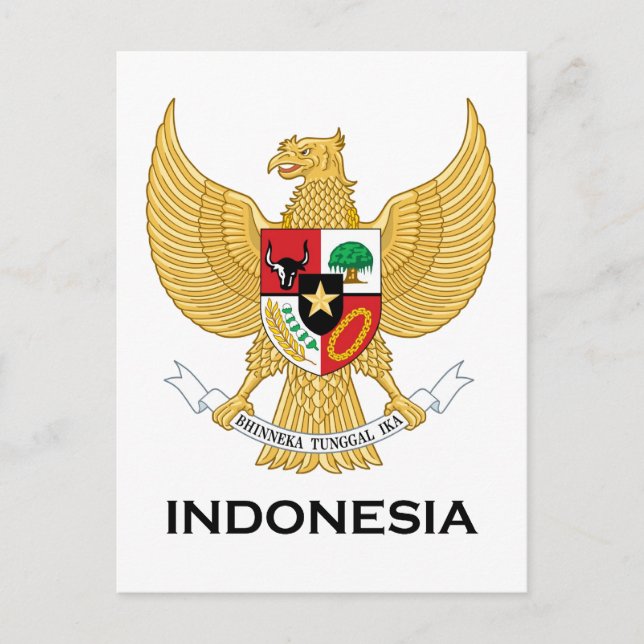 Postal INDONESIA - emblema/bandera/escudo de armas/símbol (Anverso)