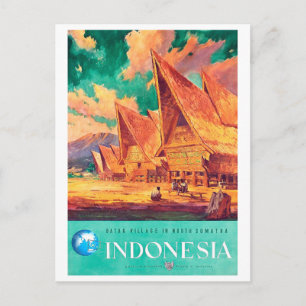 Postal Indonesia, pueblo Batak en Sumatra del Norte