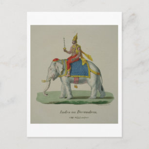 Postal Indra, grabado por Marlet et Cie (color litho)