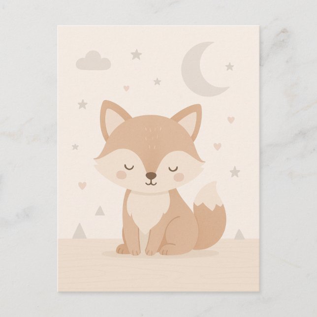 Postal infantil diseño zorrito nordico (Anverso)