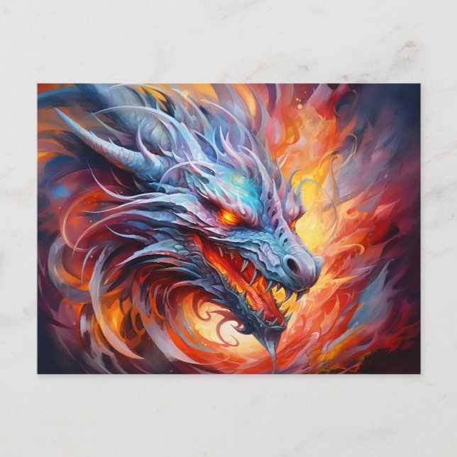Postal Inferno Spiral – Chinese Airbrush Dragon in Orange (Anverso)