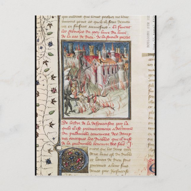 Postal Infierno, de 'De Civitate Dei' de St. Augustine (Anverso)