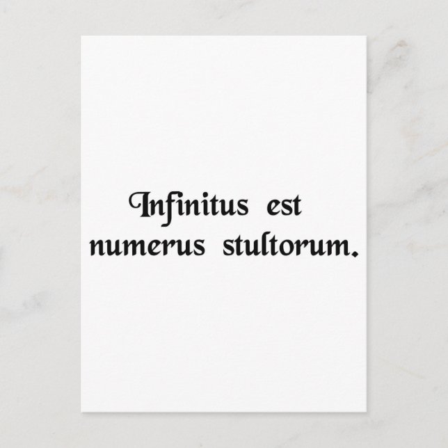 Postal Infinita es el número de tontos. (Anverso)