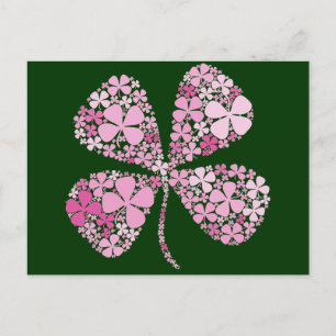 Postal Infinitamente Lucky Pink Clover