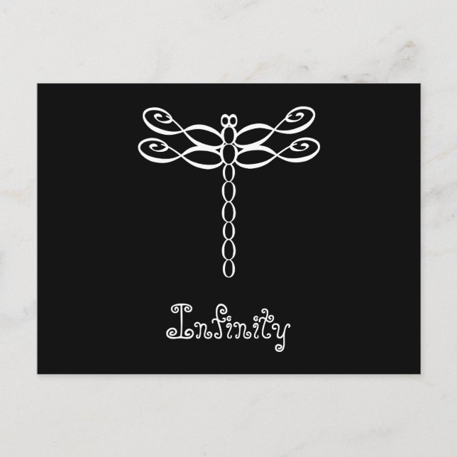 Postal Infinity Dragonfly white design (Anverso)
