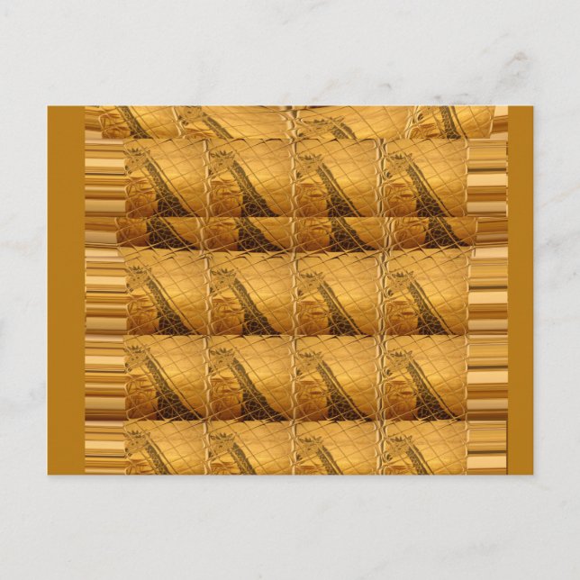 Postal Infinity Golden Giraffe Animal Motiart Print (Anverso)