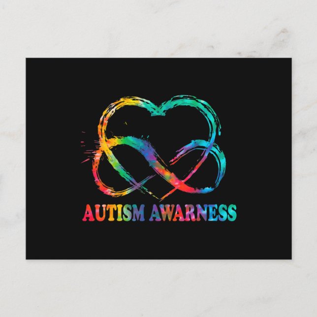 Postal Infinity Heart Love Autism Awareness Needs No Word (Anverso)