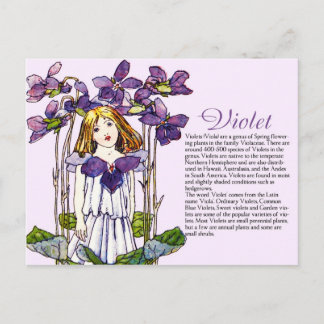 Postal Información de planta de Chica violeta de colecció