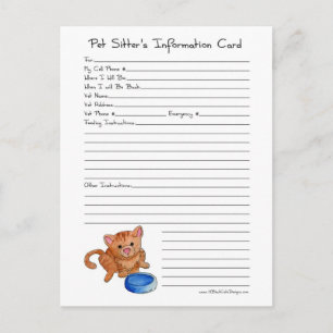 Postal informativa del mascota Sitter - Gato