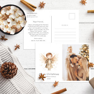 Postal Informe Anual Familiar de Navidad Cute Boho BabyAn