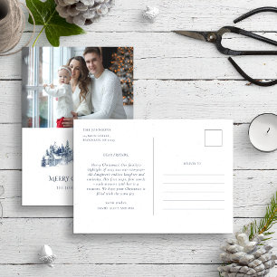 Postal Informe Anual Familiar Navidad Azul Invierno Foto