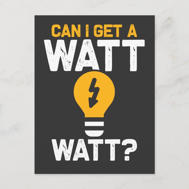 Postal Ingenieria eléctrica divertida de Watt Pun (Anverso)