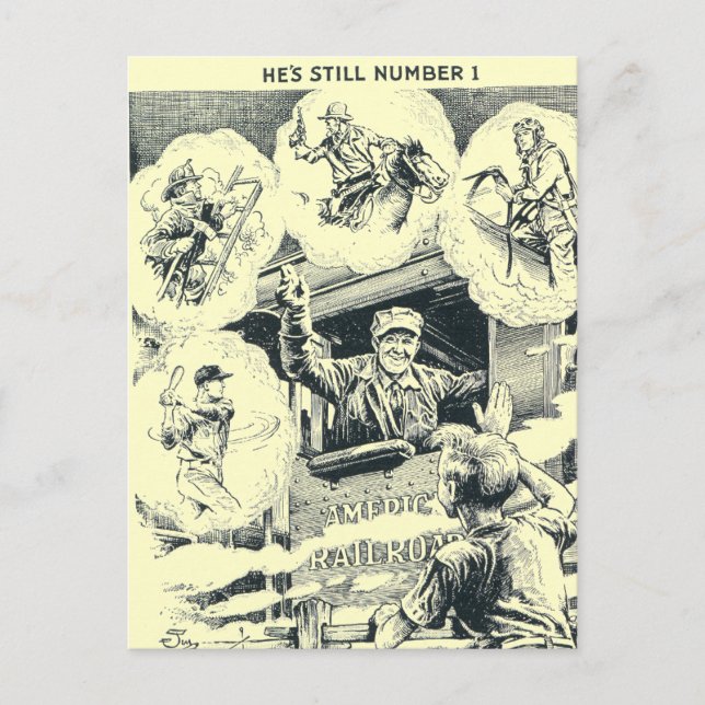 Postal Ingeniero Estadounidense de Tren Ferroviario (Anverso)