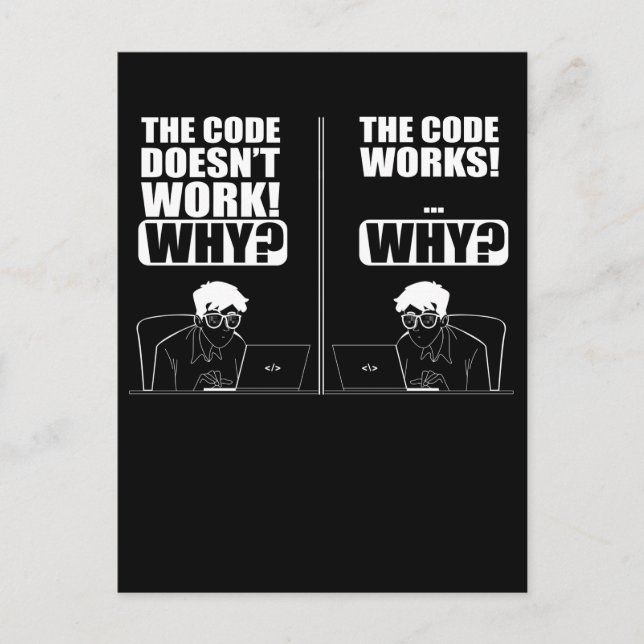 Postal ingeniero informático codificador divertido progra (Anverso)