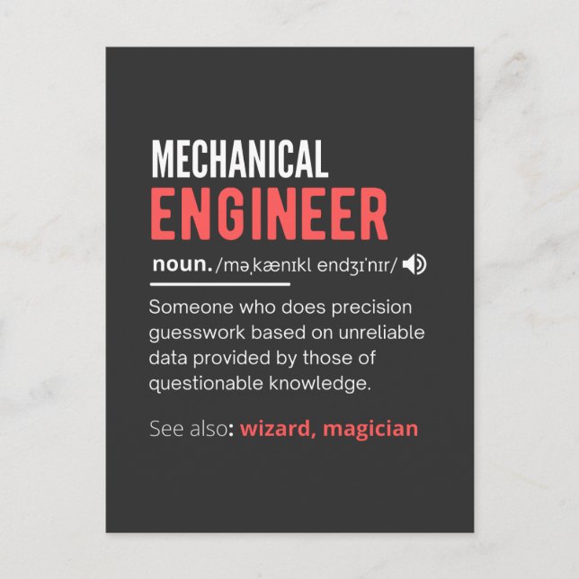 Postal INGENIERO mecánico (Anverso)