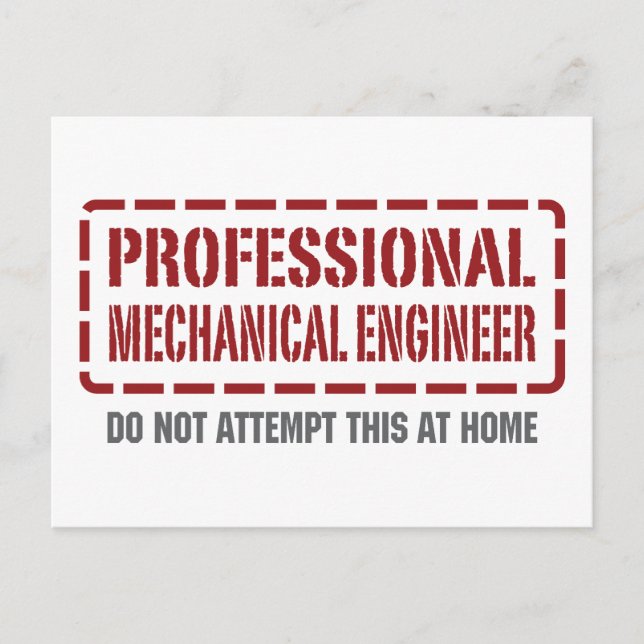 Postal Ingeniero mecánico profesional (Anverso)