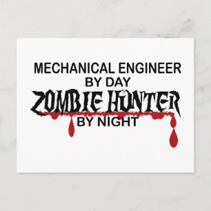Postal Ingeniero Mecánico Zombie Hunter