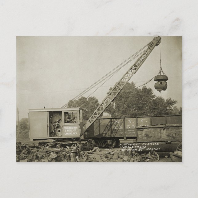 Postal INGENIERO OPERATIVO DE grúa y pala noroeste 12 (Anverso)