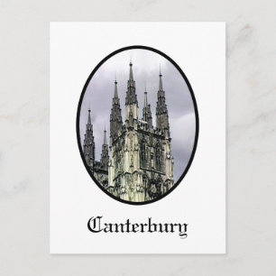 Postal Inglaterra Canterbury Iglesia Espirales Negro o El