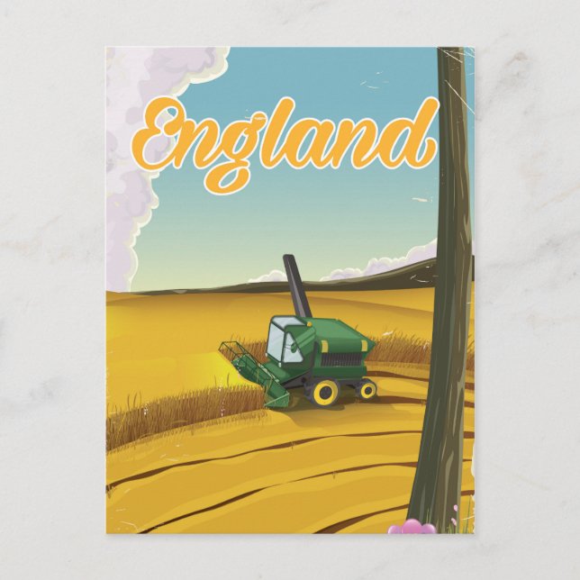 Postal Inglaterra combinando póster de viaje de cosechado (Anverso)
