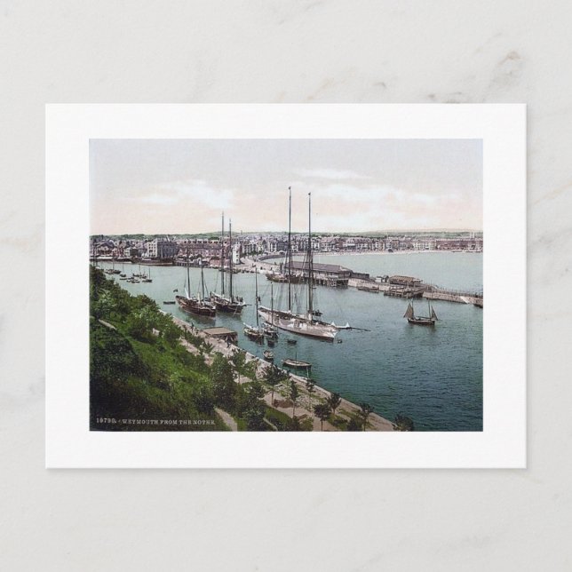 Postal Inglaterra de Vintage Weymouth años 1890 (Anverso)