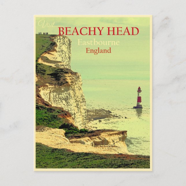 Postal Inglaterra Vintage Beach Head Eastbourne Travel (Anverso)