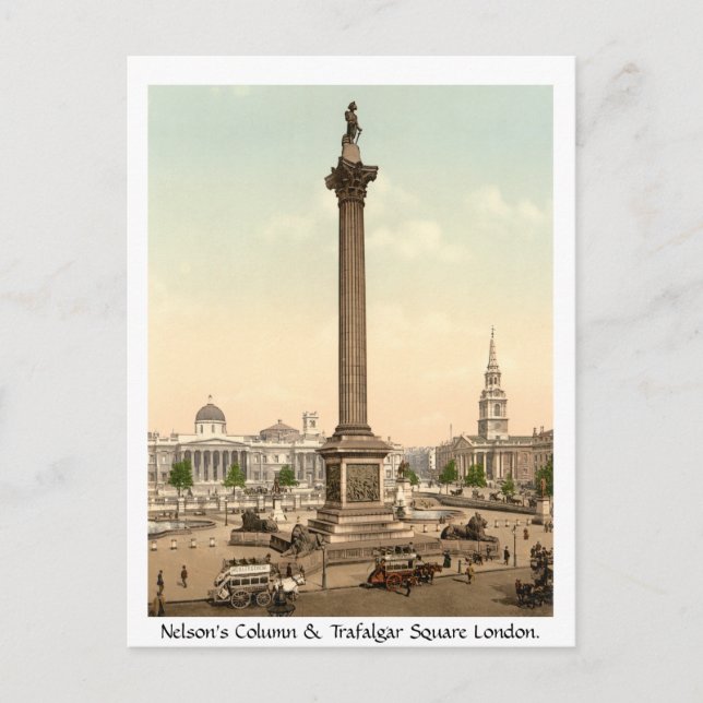 Postal Inglaterra vintage, Trafalgar Square London (Anverso)