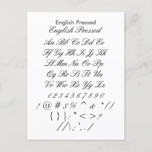 Postal Inglés presionado - hoja del dechado de la fuente