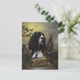 Postal Inglés Springer Spaniel con faisán