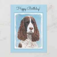 Inglés Springer Spaniel Pintura Original Perro Art