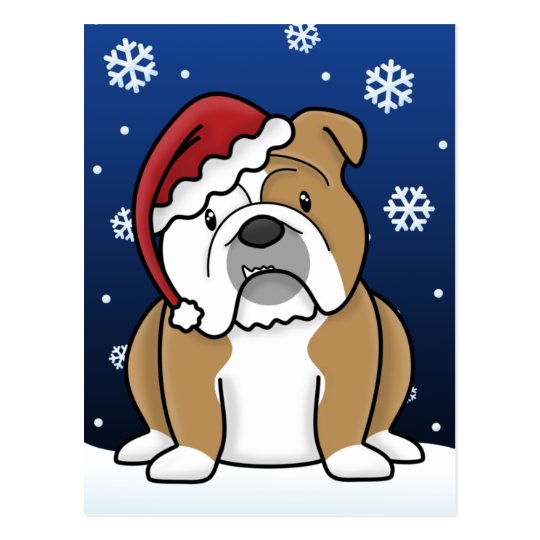Postal inglesa del navidad del dogo de Kawaii