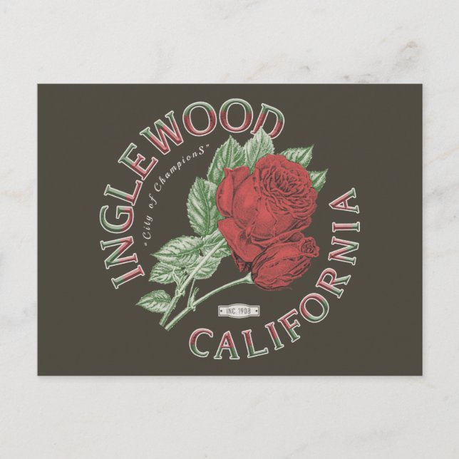 POSTAL INGLEWOOD LOS ANGELES CALIFORNIA VINTAGE (Anverso)