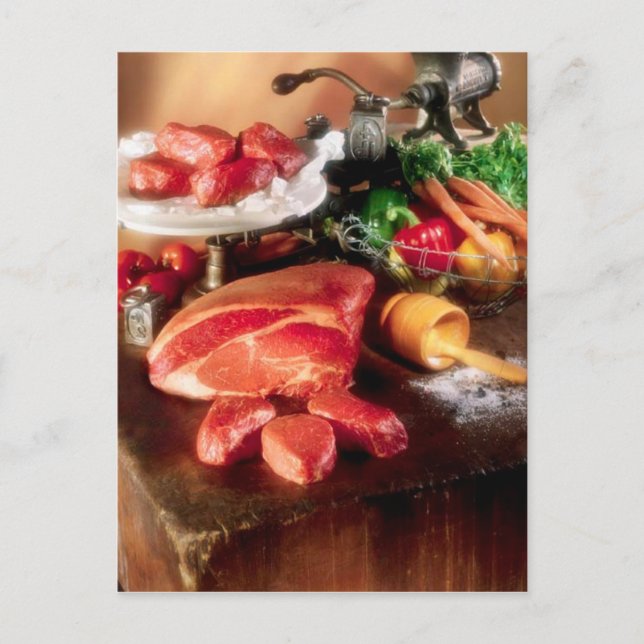 POSTAL INGREDIENTES DE LA CENA DE STEAK POSTCARD (Anverso)