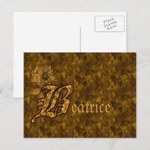 Postal Inicial de Monograma B Personalizado con Peonía Do