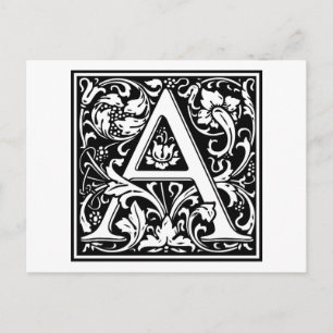 Postal Inicial decorativa "A" de la letra