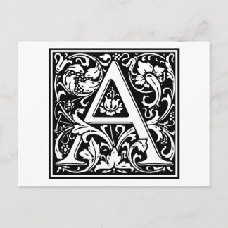 Postal Inicial decorativa "A" de la letra