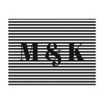 Iniciales de la pareja personalizado de rayas blan