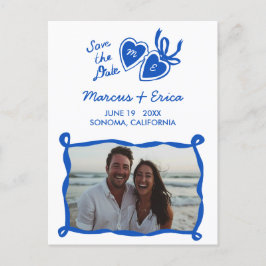 Postal Iniciales fotográficas de Personalizado de bloqueo