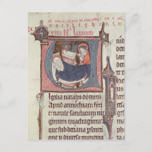 Postal Iniciales historiadas 'U' y 'I'