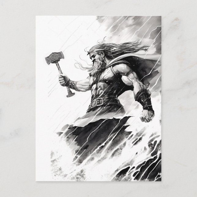 Postal Ink of northern mythology god thor (Anverso)