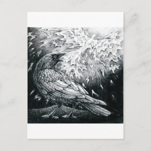 Postal Inktober 2018 Día 19 - Aves de Muerte y Renacimien