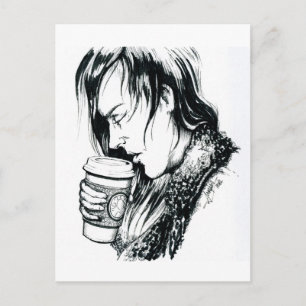 Postal Inktober 2018 Día 1- Una Taza de Café