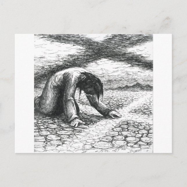 Postal Inktober 2018 Día 7 - Agotado (Anverso)