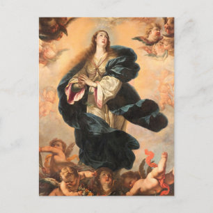 Postal Inmaculada Concepción Asunción Virgen Palomino