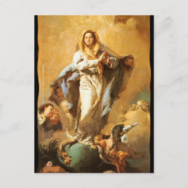 Postal Inmaculada concepción con Cherubs - Tiepolo (Anverso)