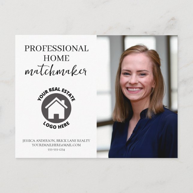 Postal Inmobiliaria de información de contacto profesiona (Anverso)